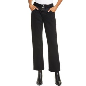 RTA Dexter Belted High Waist Boyfriend Jeans